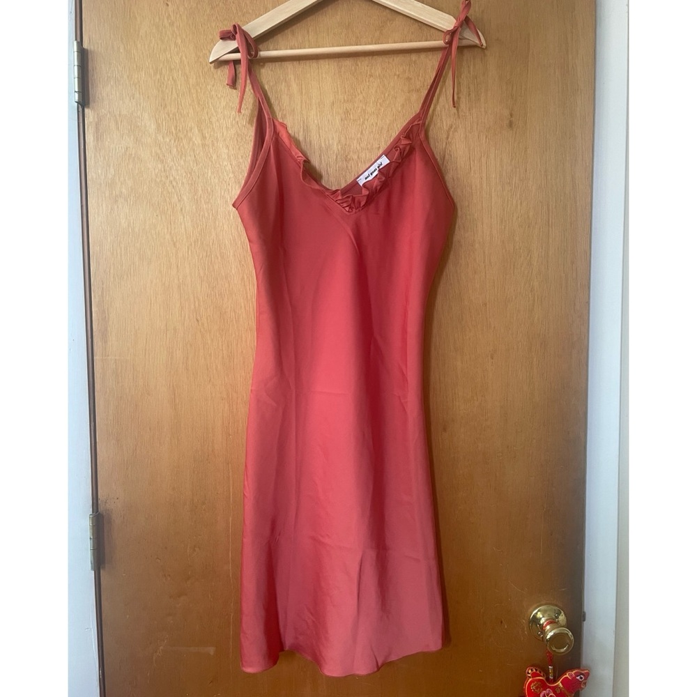 Satin rust dress